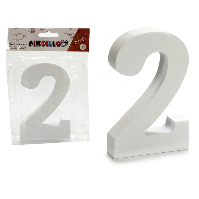 Número 2 Madera Blanco 2x11 cm - Pincello (24 Unidades) Número 2 Madera Blanco 2x11 cm - Pincello (24 Unidades)