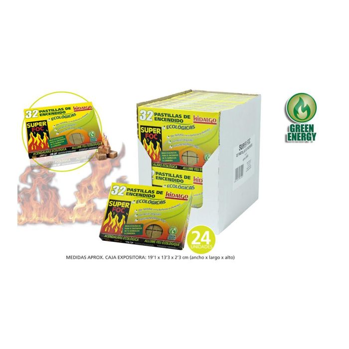 Super Foc 08100 Pastillas de encendido ecológicas, pack de 32 unidades, aceites vegetales, olor natural para barbacoa o chimenea 1 Super Foc 08100 Pastillas de encendido ecológicas, pack de 32 unidades, aceites vegetales, olor natural para barbacoa o chimenea 1