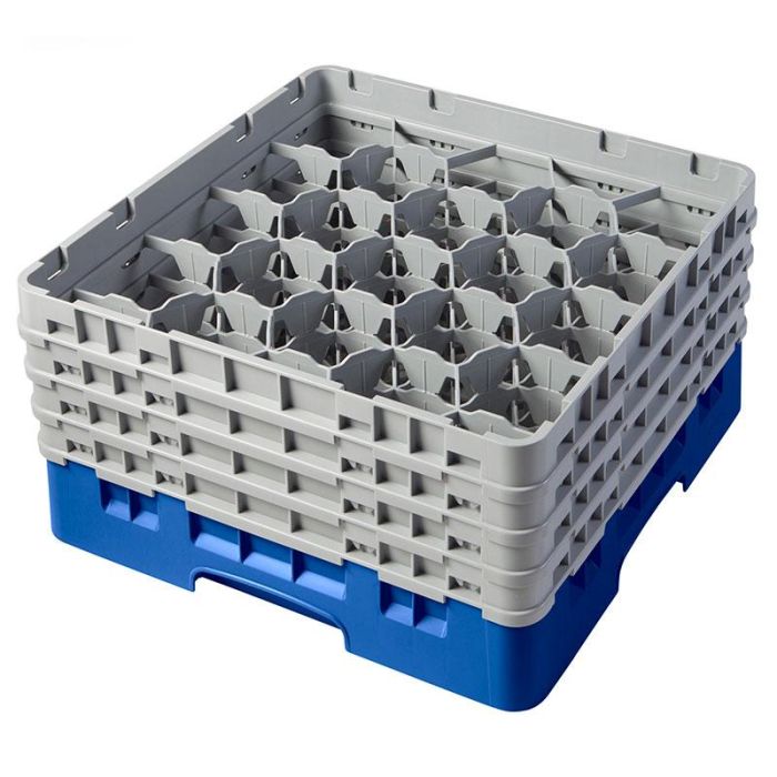 CAMBRO - 20S800-168 - Cesta de lavado 20 comp. 4 alturas - 9,84 cm Ø máx. - alt. máx. 21,7 cm - 50 x 50 x 26,7 cm - Azul