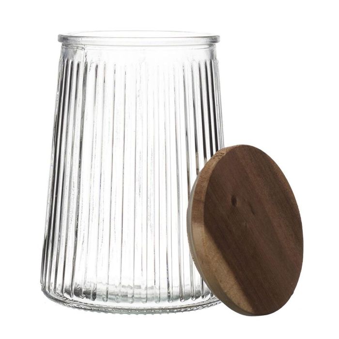 Home Deco Factory Bote Con Tapa Acacia 950 Ml Cocooning Vidrio 2
