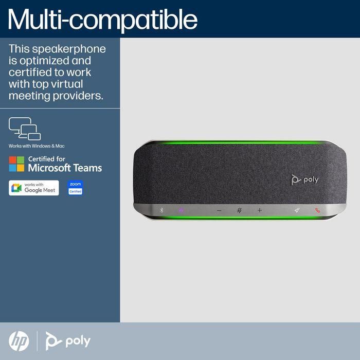 Poly Sync 40+ Altavoz Inteligente USB-A/C Bluetooth Certificado Microsoft Teams & Zoom Matriz Micrófonos con Adaptador BT700 3