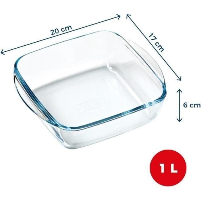 Pyrex Fuente Cuadrada Prepware Vidrio Transparente 1 L (20x17 cm) Apta Horno, Microondas, Congelador, Lavavajillas, Extra Resistente 1 Pyrex Fuente Cuadrada Prepware Vidrio Transparente 1 L (20x17 cm) Apta Horno, Microondas, Congelador, Lavavajillas, Extra Resistente 1
