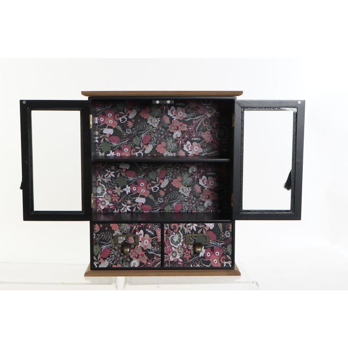 DKD Home Decor Joyero Shabby Glam Decoración Hogar de MDF y Cristal Negro Rosa 12x30x35 cm (2 Unidades) 3 DKD Home Decor Joyero Shabby Glam Decoración Hogar de MDF y Cristal Negro Rosa 12x30x35 cm (2 Unidades) 3