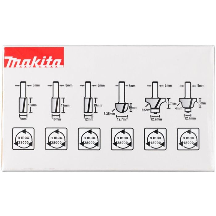 Makita Fräser-Set 8mm 6Stk 1
