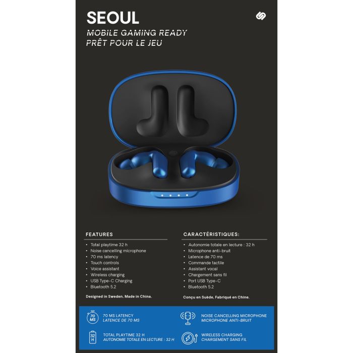Urbanista Auriculares True Wireless Inalámbricos Seoul - Baja Latencia, Cancelación de Ruido, 32h Duración, IPX4 8