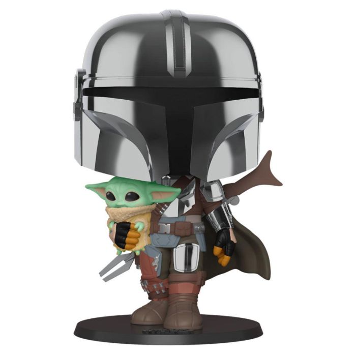 Funko Pop Star Wars The Mandalorian - Mandaloriano con Baby Yoda, Armadura Cromática, Tamaño XL, 25 cm 0 Funko Pop Star Wars The Mandalorian - Mandaloriano con Baby Yoda, Armadura Cromática, Tamaño XL, 25 cm 0