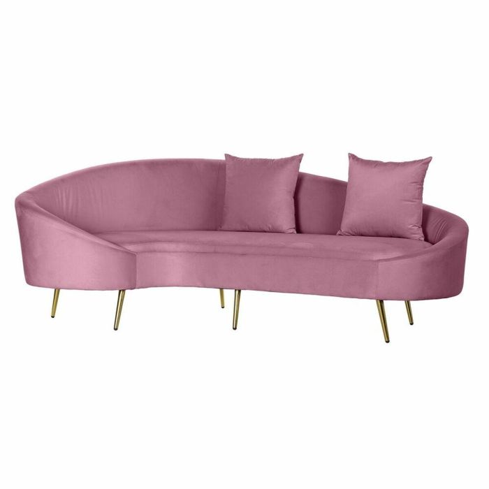 Sofa Sixties DKD Home Decor Rosa Dorado 120 x 84 x 210 cm