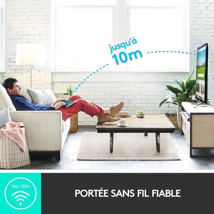 Teclado de TV multimedia LOGITECH K400 Plus - AZERTY - Inalámbrico - Panel táctil 3 Teclado de TV multimedia LOGITECH K400 Plus - AZERTY - Inalámbrico - Panel táctil 3