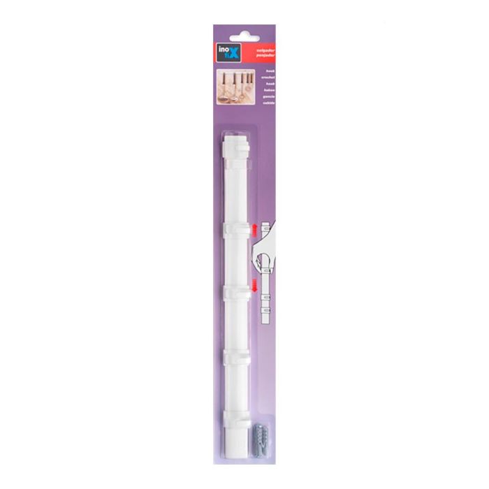 Inofix Colgador múltiple blanco 5 ganchos móviles con tornillos incluidos PVC 1 Inofix Colgador múltiple blanco 5 ganchos móviles con tornillos incluidos PVC 1