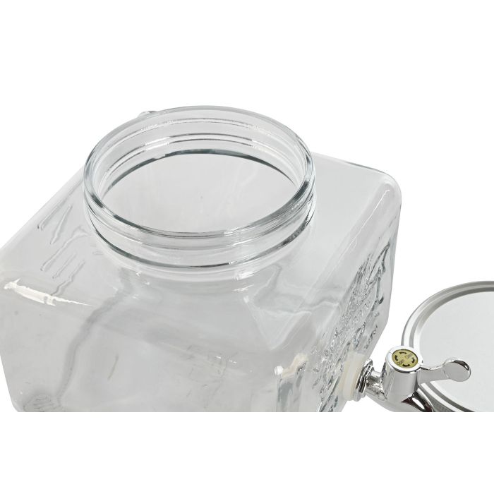 DKD Home Decor Dispensador de Bebidas de Cristal Transparente de 3,5 Litros para Nevera, Reciclable, Medidas 25x16x19 cm 2