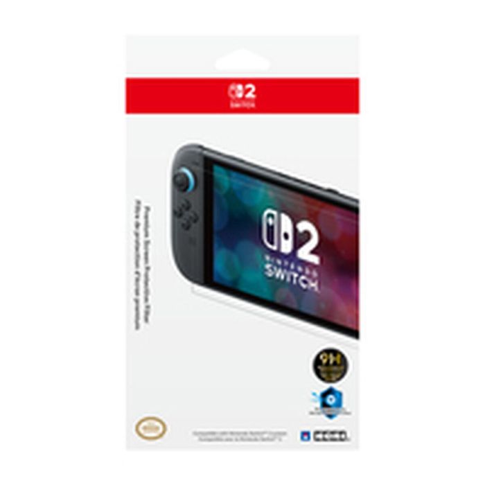 Hori 4961818041080 Protector de pantalla de vidrio templado premium para Nintendo Switch 2, con protección Anti-luz azul y Dureza 9H 2