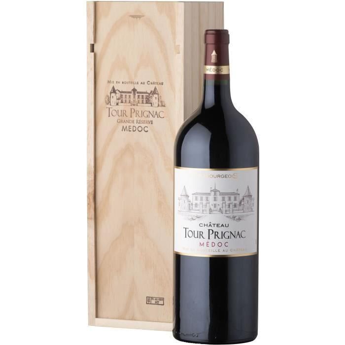 Estuche Regalo Magnum Caja de Madera - Château Tour Prignac 2018 Médoc Cru Bourgeois - Vino Tinto Burdeos