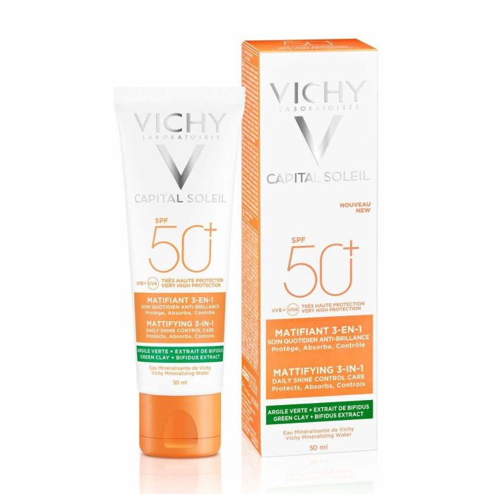 Vichy CAPITAL SOLEIL Matificante 3-en-1 SPF50+ para Piel Mixta Grasa Protección Solar Facial 50 ml