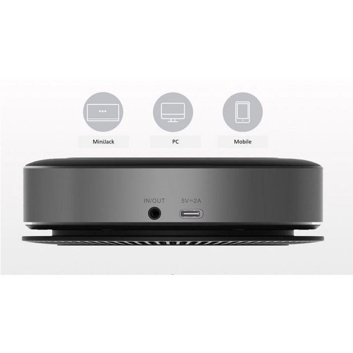 Vivolink VLSP20 Altavoz de Conferencia Bluetooth con 6 Micrófonos Omnidireccionales 360°, Sonido HD, USB y Alcance 5-7m 2