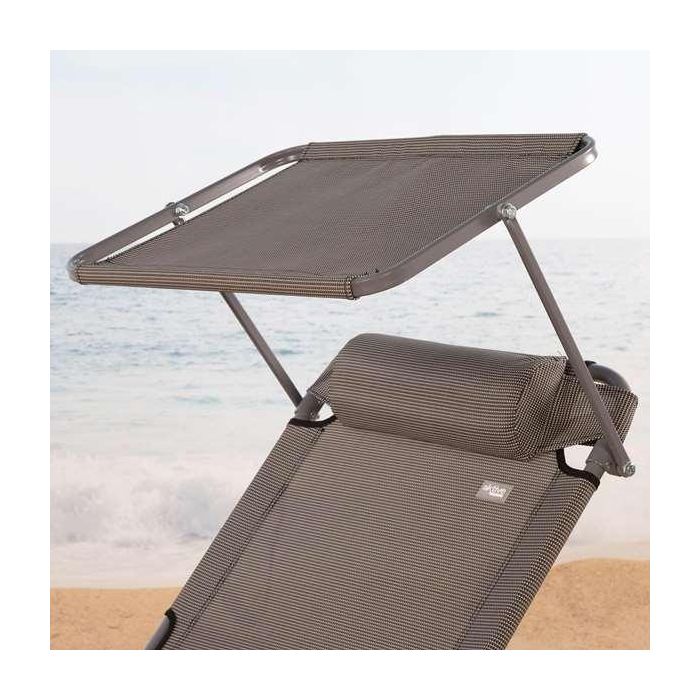 Tumbona Aktive Plegable Parasol Gris 193 x 30 x 53 cm 4