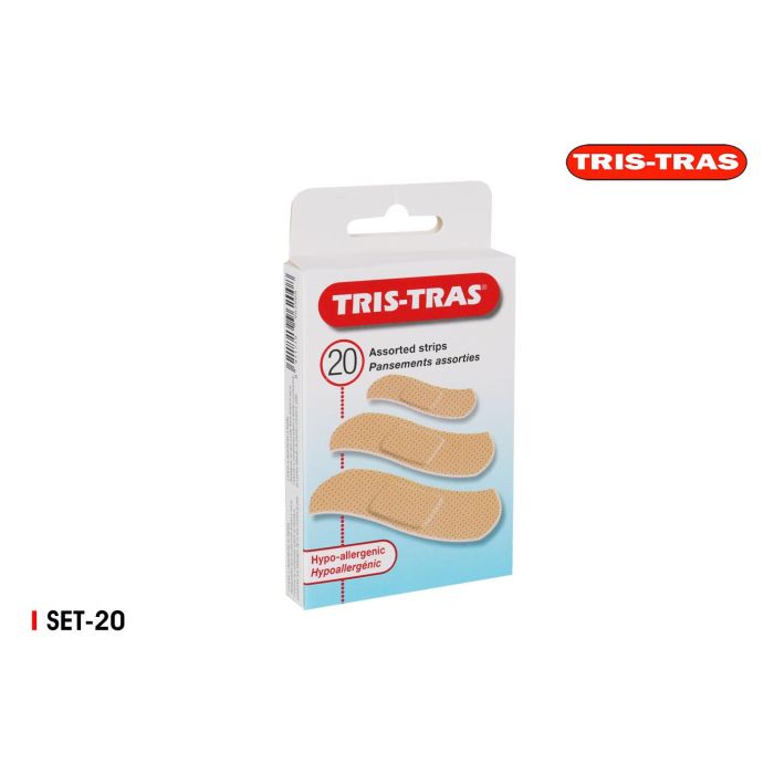 Set de 20 Tiras Adhesivas Surtidas para Piel Tris-Tras (36 Cajas) Set de 20 Tiras Adhesivas Surtidas para Piel Tris-Tras (36 Cajas)