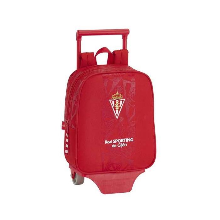 Safta 232+Carro 805 Mochila Escolar con Carro Real Sporting de Gijón Roja 22x28x10 cm Poliéster 600D 0 Safta 232+Carro 805 Mochila Escolar con Carro Real Sporting de Gijón Roja 22x28x10 cm Poliéster 600D 0