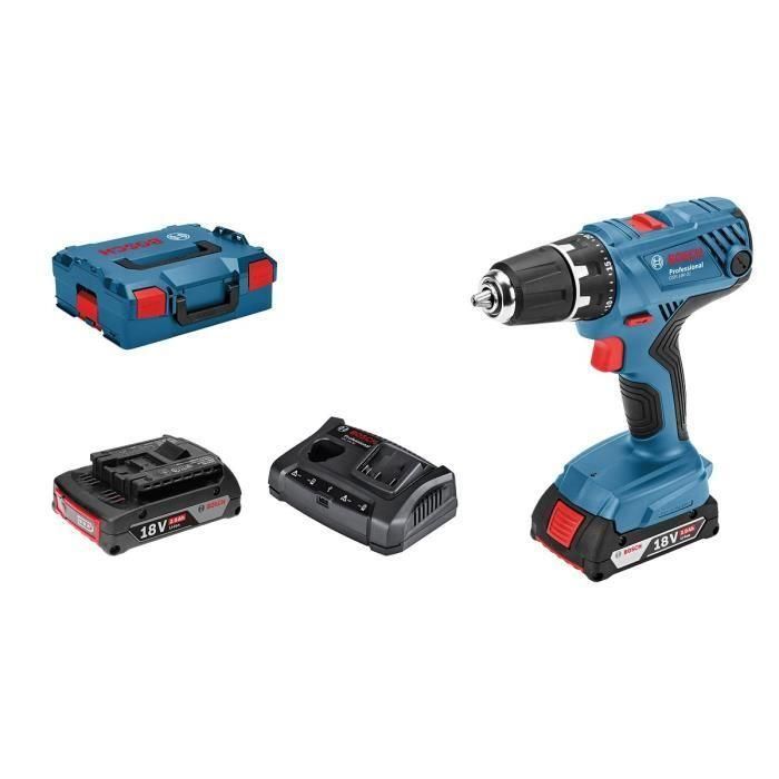 Taladro Atornillador BOSCH PROFESSIONAL GSR 18V-21 + 2 baterías 2,0Ah + GAL 18V-40 L-BOXX 2