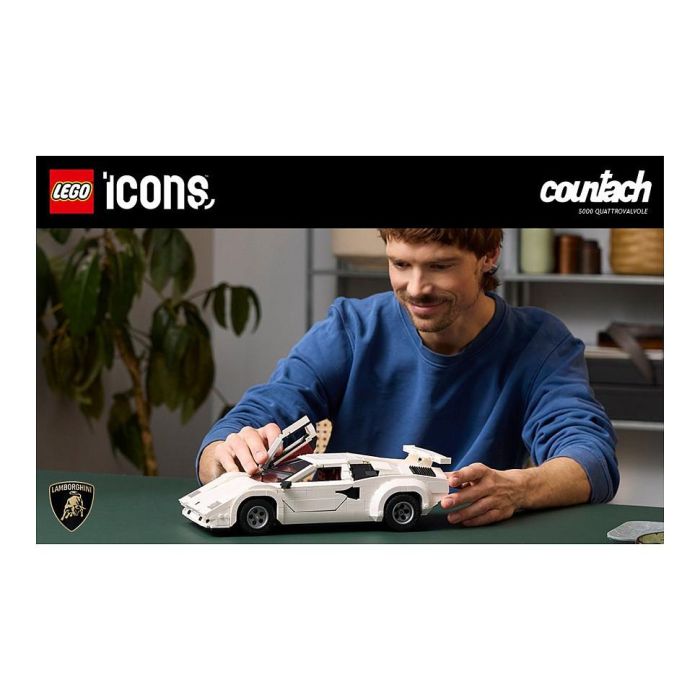 LEGO Icons Lamborghini Countach 5000 Quattrovalvole 10318 - Juego de Construcción de 1506 Piezas para Adultos
