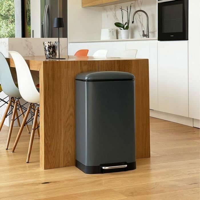 Kitchen Move KIT3666162006631 Cubo de basura de cocina con pedal 40L Gris Mate Acero Inoxidable Modelo Greenwich 2