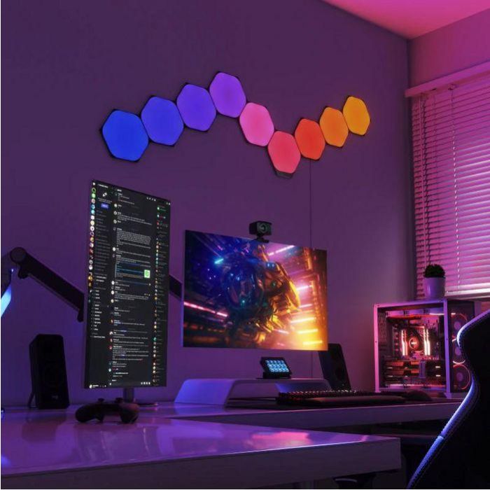 Nanoleaf Hexagons Ultra Black Edition Starter Kit 9PK 8 Nanoleaf Hexagons Ultra Black Edition Starter Kit 9PK 8