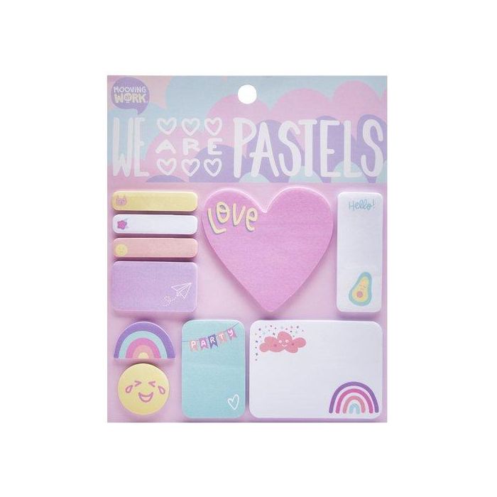 Notas Adhesivas Mooving Pastel Set Formas Surtidas