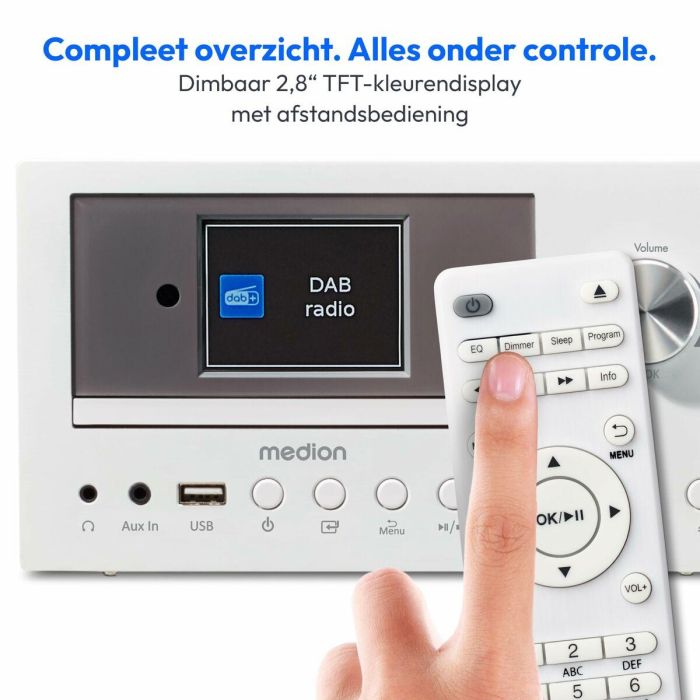 Medion AAAPE16825 Minicadena Hi-Fi Radio por Internet DAB/FM Reproductor de CD 2x15W RMS Blanco 2 Medion AAAPE16825 Minicadena Hi-Fi Radio por Internet DAB/FM Reproductor de CD 2x15W RMS Blanco 2
