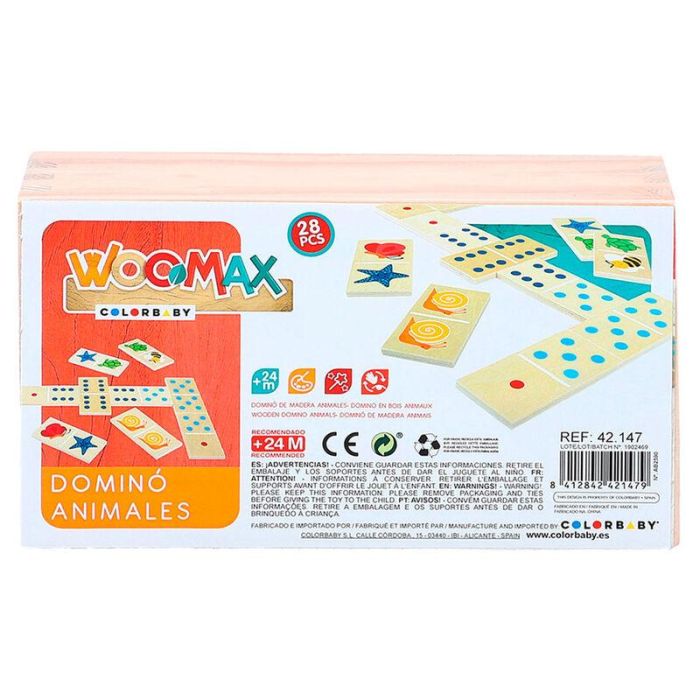 Woomax Dominó de Animales de Madera 28 Piezas - Juego Infantil para Niños a partir de 2 Años 3 Woomax Dominó de Animales de Madera 28 Piezas - Juego Infantil para Niños a partir de 2 Años 3