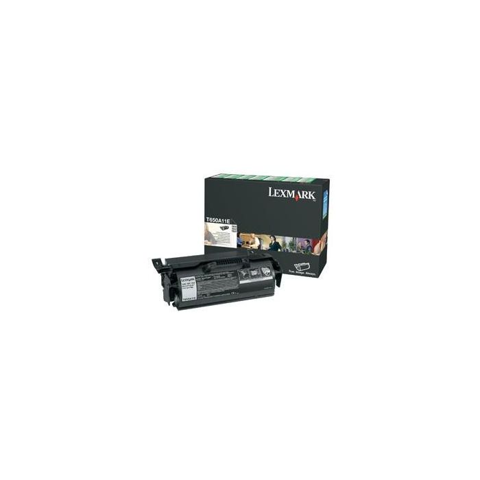 Lexmark T650A11E Tóner negro original, rendimiento 7.000 páginas, para Lexmark T650, T652, T654