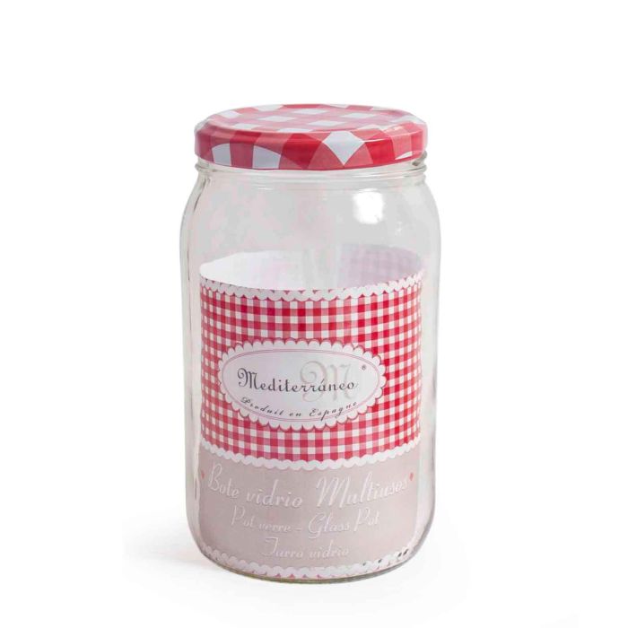Mediterraneo Bote de Vidrio con Tapa 2L (1/2 Galón) Ø12x20.5 cm (6 Unidades)
