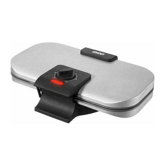 UNOLD 48241 Máquina para Gofres Doble, Forma Corazón, Negro/Plata, 1300W