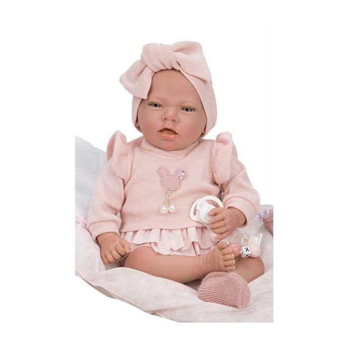 Muñeca reborn arias 40 cm alba rosa c/cojin 7