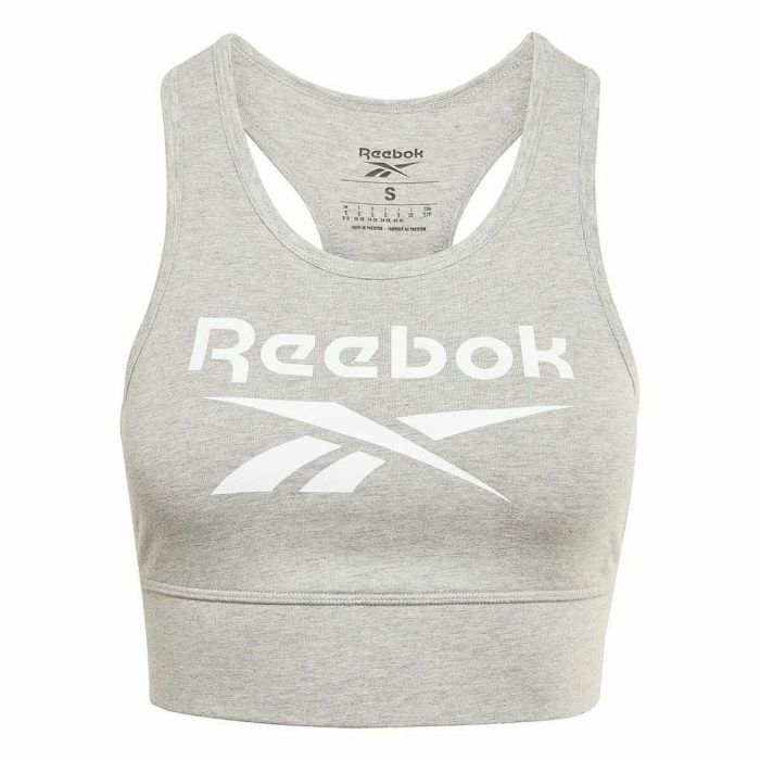 Top Deportivo de Mujer Reebok BRALET GR9393 Gris 1 Top Deportivo de Mujer Reebok BRALET GR9393 Gris 1