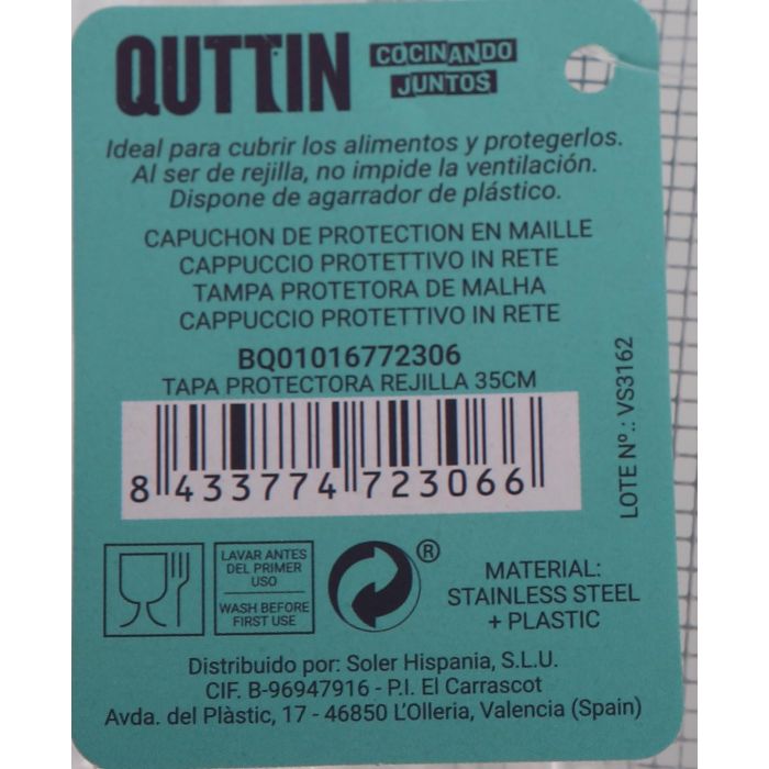 Tapa Protectora Rejilla 35 cm Quttin (24 Unidades) 2 Tapa Protectora Rejilla 35 cm Quttin (24 Unidades) 2