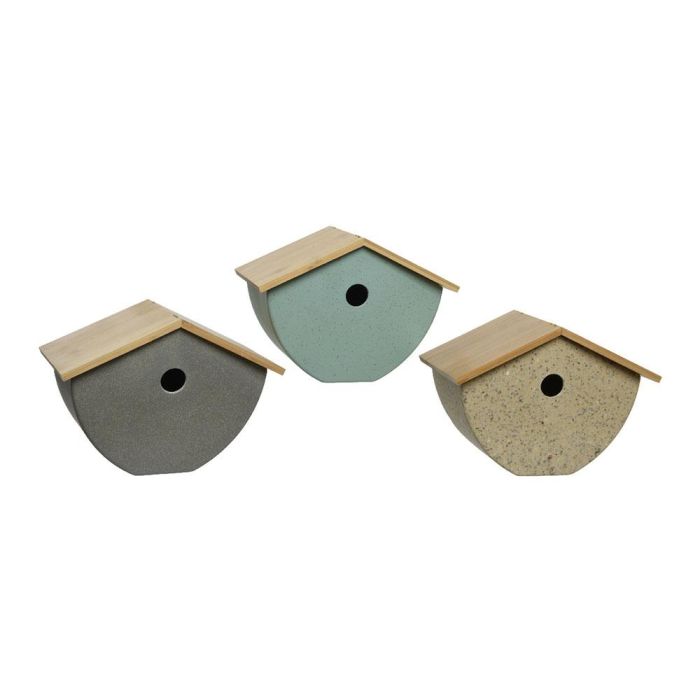 Decoris Casita para pájaros de Bambú 13,5x12x17,3 cm - Colores surtidos
