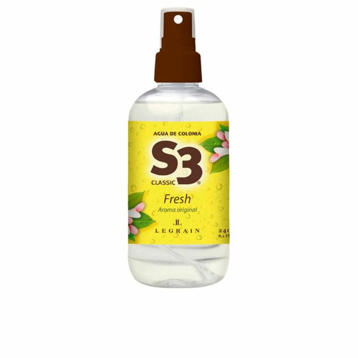S3 CLASSIC FRESH Eau de Cologne Vaporizador Unisex 240 ml | Fragancia Floral Fresca Pura, Limpia y Revitalizante, Perfecta para tu Rutina Diaria