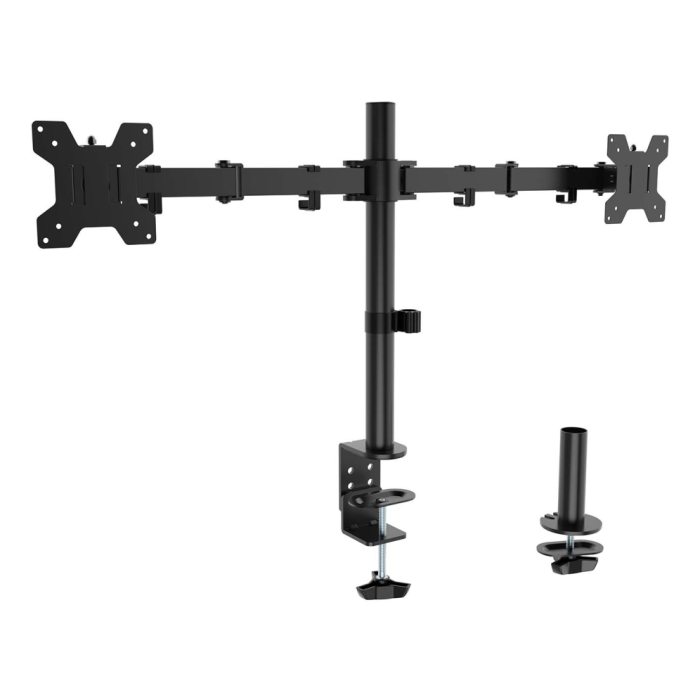 AISENS - SOPORTE DE MESA ECO GIRATORIO E INCLINABLE PARA MONITOR/TV 10KG (3 PIVOTES, 2 BRAZOS) DE 17-32, NEGRO