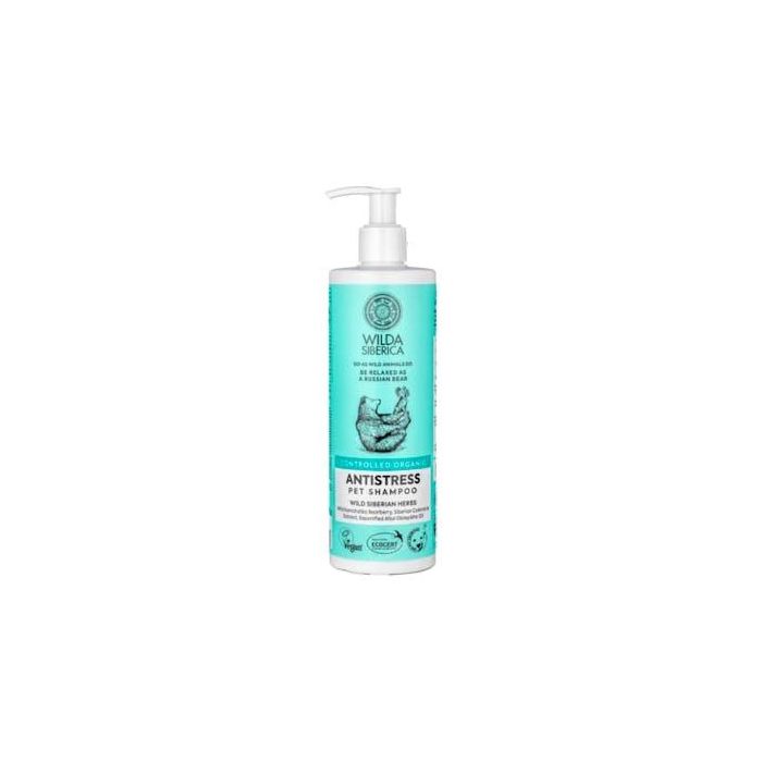 Wilda Veterinaria Champú Antiestrés para Mascotas con Guayaba de Kamchatka, Calma Picores Piel, Perros y Gatos, ECOCERT, 6x400ml