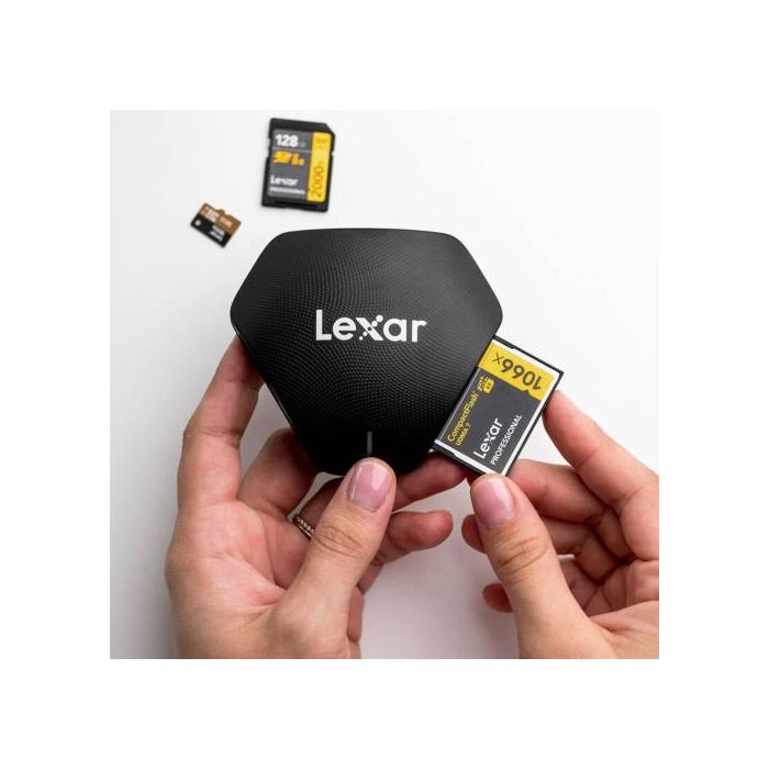 Lexar Professional Multi-Card 3-in-1 USB 3.1 Reader lector de tarjeta USB 3.2 Gen 1 (3.1 Gen 1) Type-C Negro