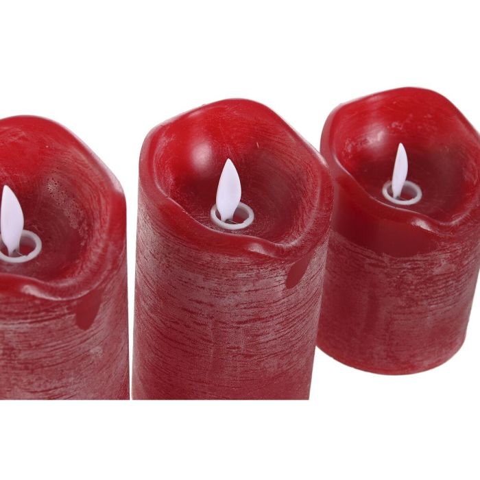 Vela Led Navidad Tradicional DKD Home Decor Rojo 8 x 17 x 26.5 cm Set de 3 3