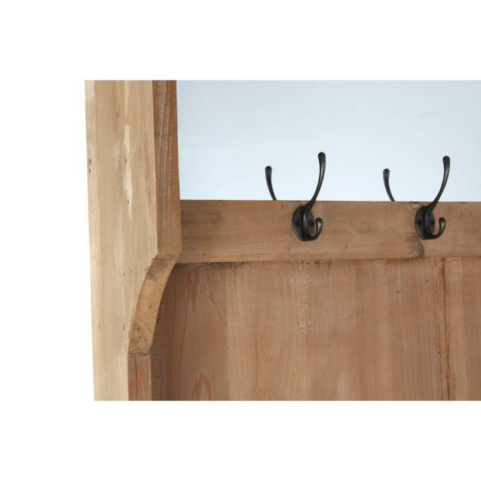 DKD Home Decor Recibidor Alpino de Pino Reciclado y Espejo Marrón Negro con 4 Cajones y 1 Estantería 124x40x200 cm 3