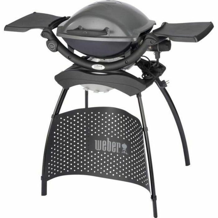 Weber Q 1400 Parrilla Eléctrica de Pie, Barbacoa Compacta y Fácil de Usar con Conexión Instantánea, Ideal para Balcones