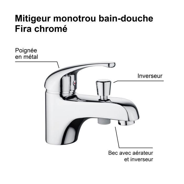 Mezclador de ducha de baño cromado de un orificio FIRA 1 Mezclador de ducha de baño cromado de un orificio FIRA 1