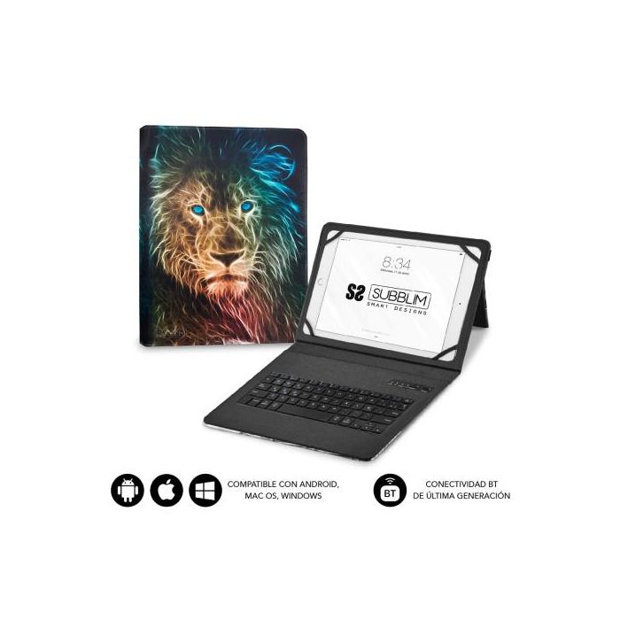 SUBBLIM Funda con Teclado Keytab Pro BT Trendy Leon 1 SUBBLIM Funda con Teclado Keytab Pro BT Trendy Leon 1