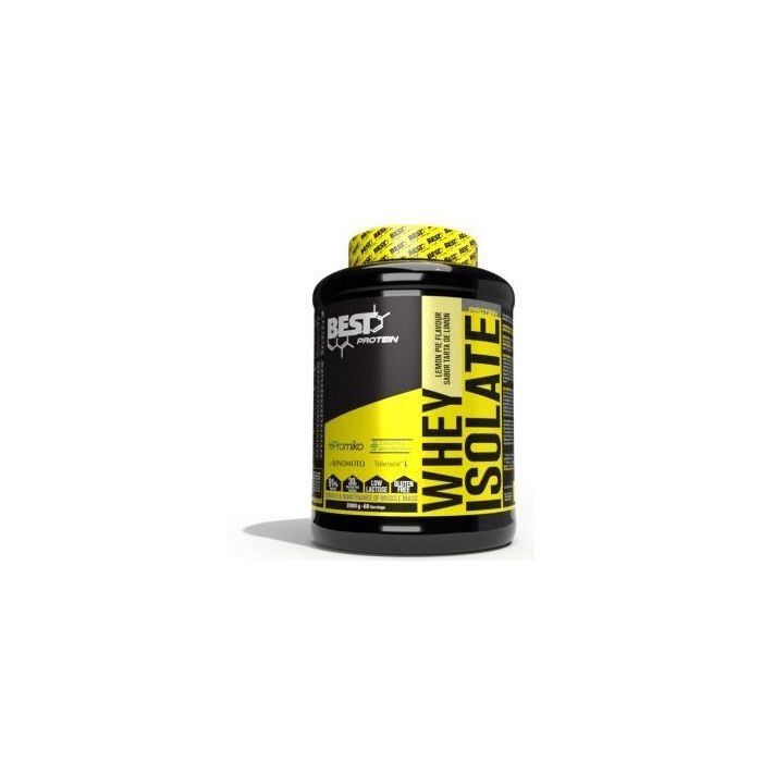 BEST PROTEIN Whey Isolate Tarta Limón 2000g. Promueve Crecimiento y Conservación Muscular 90% Proteína Calidad Excepcional