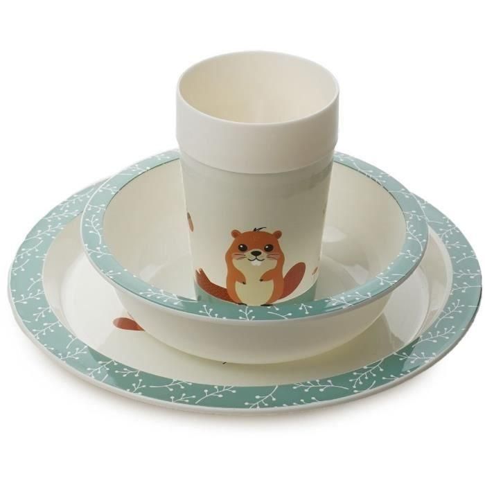 Mi primer set de comida para microondas - THERMOBABY - Castor - Plato, bol, taza 3 Mi primer set de comida para microondas - THERMOBABY - Castor - Plato, bol, taza 3
