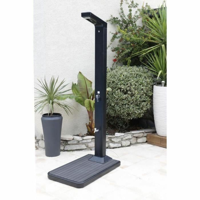 Ubbink UBB8711465055185 Ducha Solar de Exteriores con Soporte, Depósito de Agua de 20 Litros y Fabricada en Madera de Teca 5