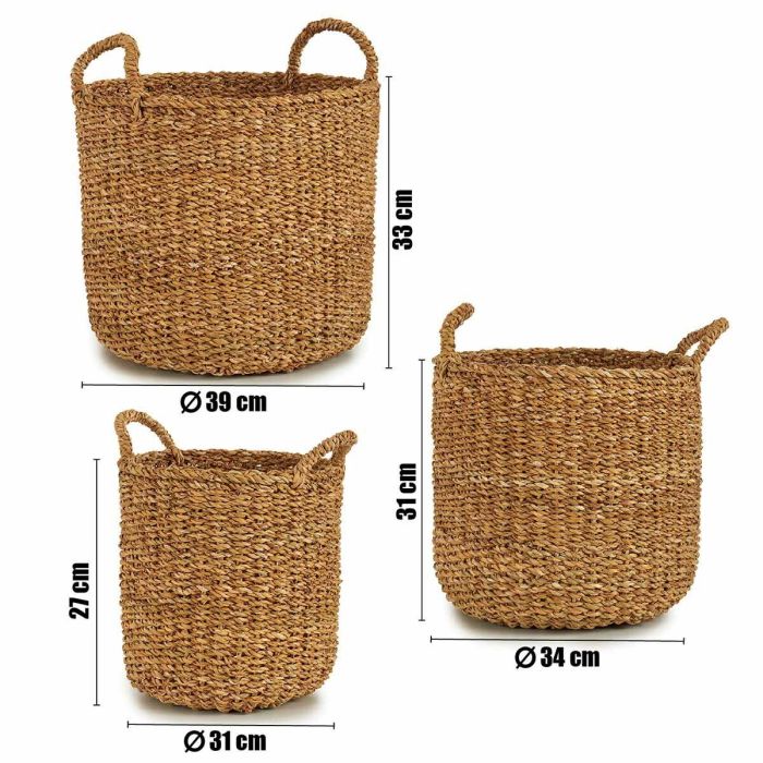 Juego de Cestos Gift Decor BDH-12 Marrón Algas marinas 2 Juego de Cestos Gift Decor BDH-12 Marrón Algas marinas 2