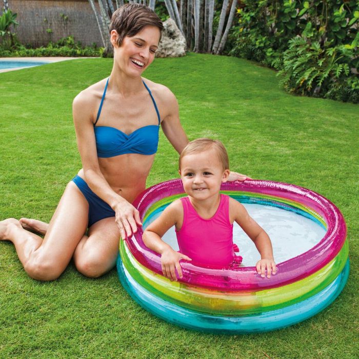 Piscina Hinchable para Niños Intex Arcoíris Aros 63 L 86 x 25 x 86 cm (12 Unidades) 2