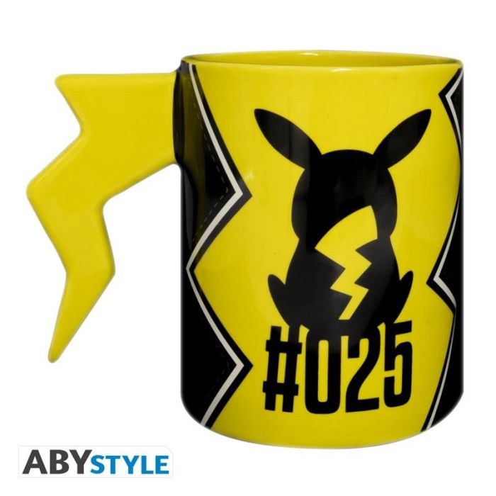 ABYstyle Taza 3D Pokémon Pikachu Rayo - Taza con asa 3D de dolomita, 460 ml